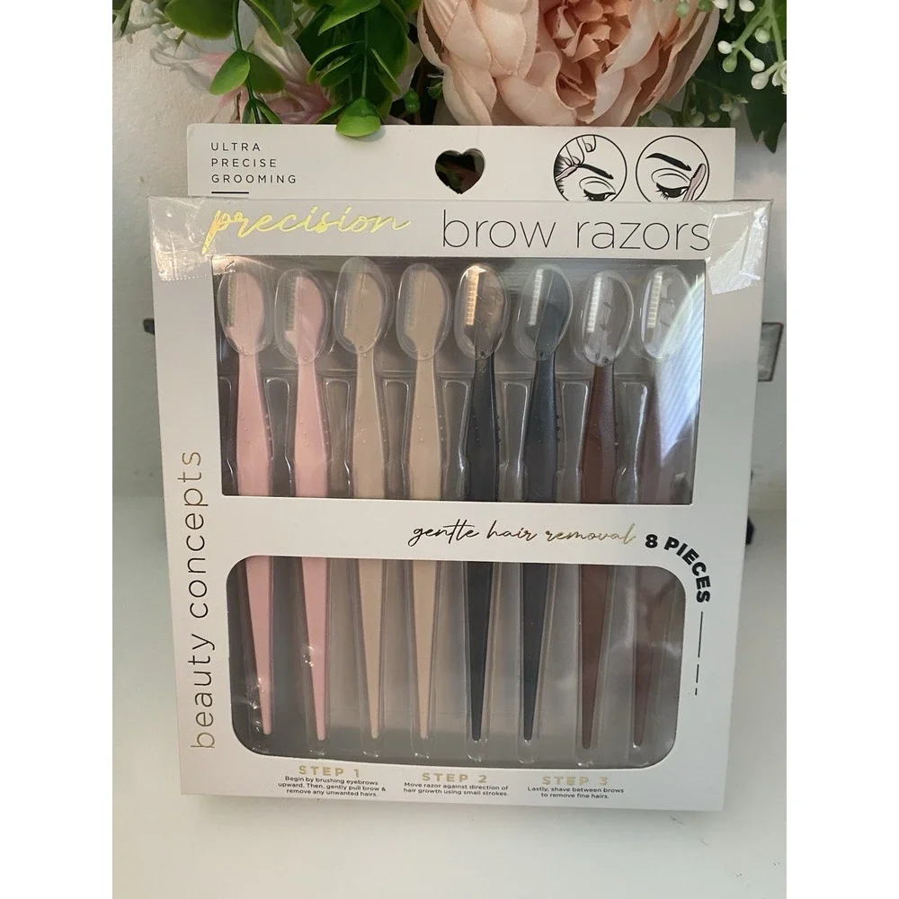 Beauty‎ Concepts 8 Pk Precision Eyebrow Razors Ultra Precise Grooming New In Box